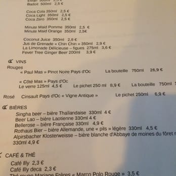 Le Chef Thaï - Drinks menu - Thai Near Me - Paris, 75