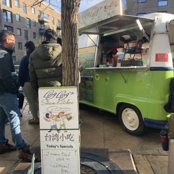 Ling Ling's Steam Kitchen - The food truck is located on a plaza across from the co-op market. A line will form just before 12:00. Be in it. - Food Trucks Near Me - Cambridge, CAM