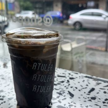 Atulea - Ube latte with Hojicha - Coffee & Tea Near Me - Seattle, Washington