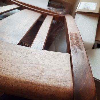 James & James - Poorly sanded. This spot is rough enough to snag your clothes. The seat bottoms are also so rough I don't want to sit in them. - Furniture Stores Near Me - Springdale, Arkansas