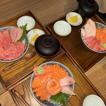 Tora Japanese Restaurant - K7. Maguro Toro Don, K3. Sake Aisuru Don, K11. Sake Maguro Hamachi Don - Japanese Near Me - Boston, Massachusetts