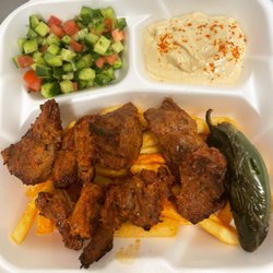 Mangal - Beef Shish Kebab plate with french fries.