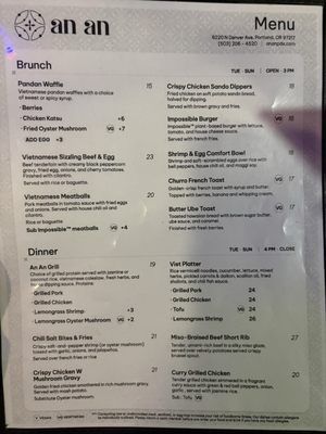 Menu photo 1 An An Portland, OR