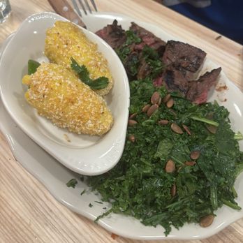 Westville Clarendon - Corn, Kale, Grilled Marinated Sirloin Steak - American Near Me - Arlington, Virginia Westville Clarendon - Corn, Kale, Grilled Marinated Sirloin Steak - American Near Me - Arlington, Virginia
