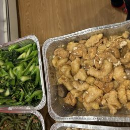 Sautéed Chinese Broccoli and Seafood Tofu Casserole