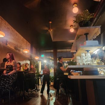 The Black Cat - View of the interior from the lounge chairs - Wine Bars Near Me - Livermore, California