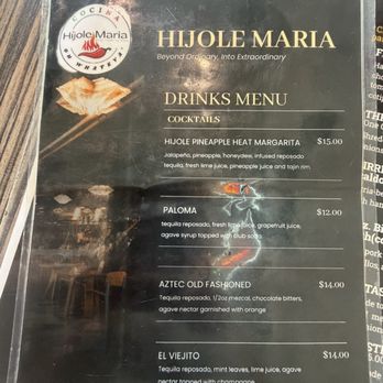 Cocina Hijole Maria - Drink menu - Breakfast & Brunch Near Me - Concord, California