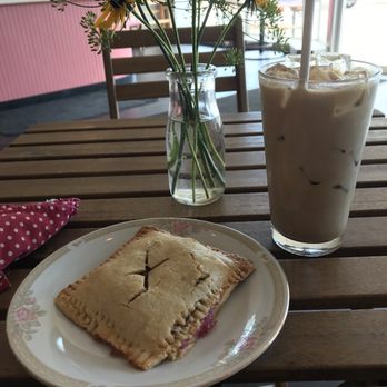 The Rose Room - Iced latte and strawberry rhubarb hand pie - Cafes Near Me - Webster, Massachusetts The Rose Room - Iced latte and strawberry rhubarb hand pie - Cafes Near Me - Webster, Massachusetts