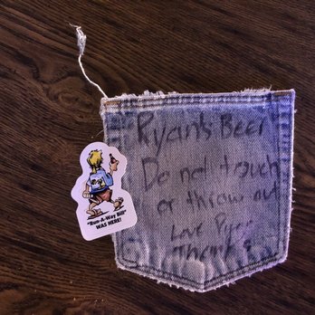 DaT Bar at the End Row - a denim pocket with writing on it - Beer, Wine & Spirits Near Me - Lexington, Illinois