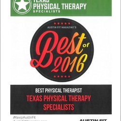 Texas Physical Therapy Specialists - Texas Physical Therapy Specialists - Best Physical Therapy of 2016 in Austin Fit Magazine