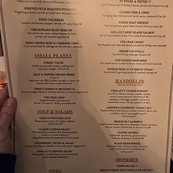 O'Malley's - Menu - Sports Bars Near Me - Arlington, Virginia