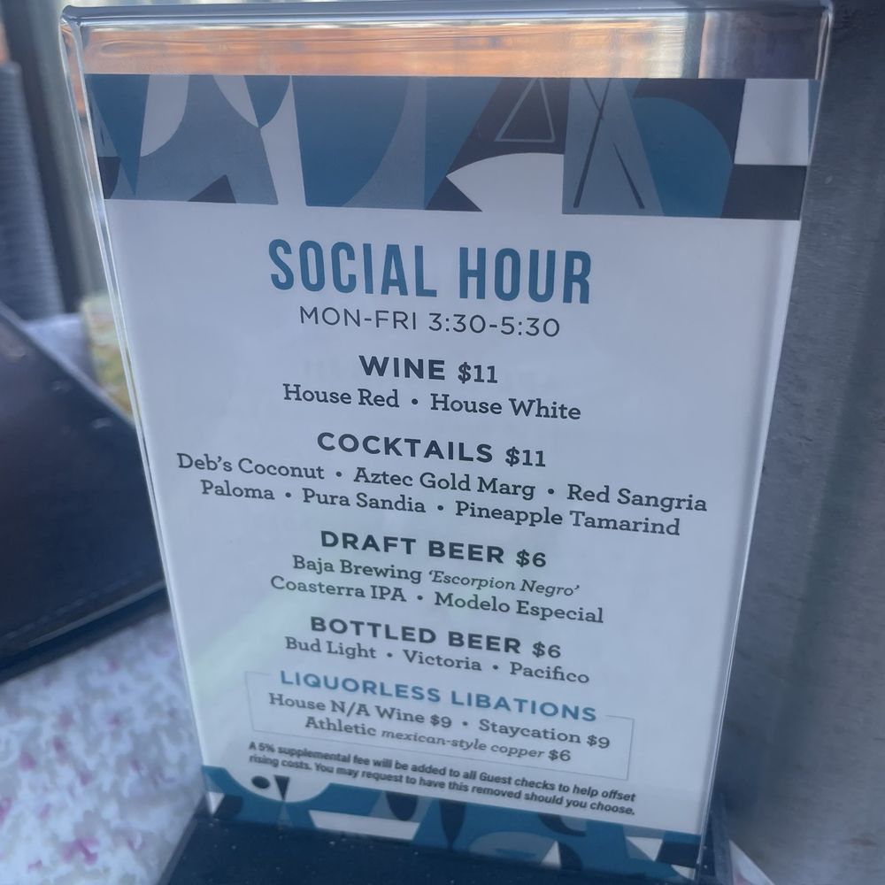 Coasterra - Happy hour drink menu - Mexican Near Me - San Diego, California
