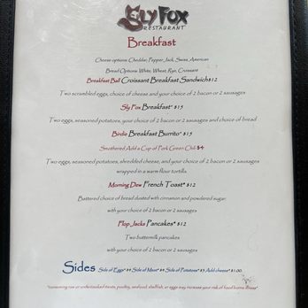 Sly Fox Restaurant - Menu - Bars Near Me - Grand Lake, Colorado Sly Fox Restaurant - Menu - Bars Near Me - Grand Lake, Colorado