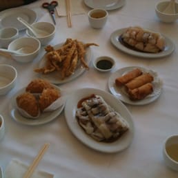Wu gok, octopus, shrimp rolls, spring rolls, BBQ pork Wu gok, octopus, shrimp rolls, spring rolls, BBQ pork