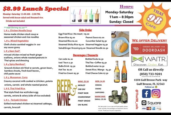 Menu photo 1 Thai 98 Cafe Gulf Breeze, FL