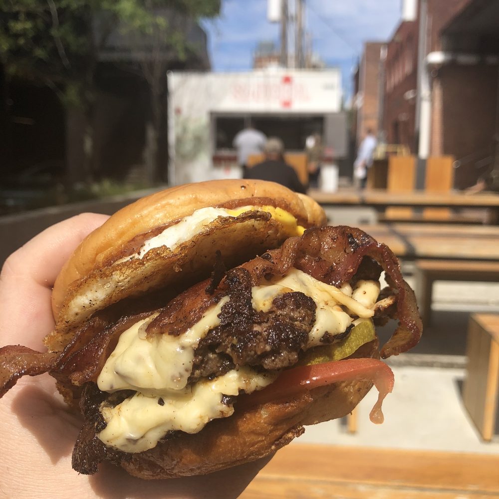 SAUCED. - Amazing looking double smashed burger. Looks can be deceiving. - American Near Me - Kansas City, Missouri SAUCED. - Amazing looking double smashed burger. Looks can be deceiving. - American Near Me - Kansas City, Missouri