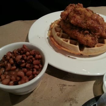 The Chowhouse - Chicken and waffles with black-eyed peas! - American Near Me - Tulsa, Oklahoma
