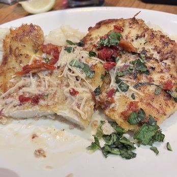 BJ's Restaurant & Brewhouse - Parmesan Crusted Chicken & mashed potatoes. Double mashed potatoes. I do not like other veggies. - New American Near Me - Roseville, California
