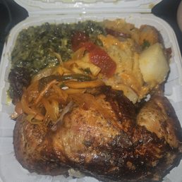 Half Chicken (Dark), Cheesy Potatoes and Cheesy Spinach Half Chicken (Dark), Cheesy Potatoes and Cheesy Spinach