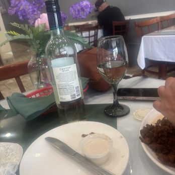 Olives Mediterranean Café - Bottle of Pinot Grigio that ended up being my lunch - Mediterranean Near Me - Lancaster, California Olives Mediterranean Café - Bottle of Pinot Grigio that ended up being my lunch - Mediterranean Near Me - Lancaster, California