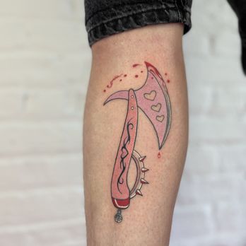 Drip Skull Studios - pink axe - Tattoo Near Me Drip Skull Studios - pink axe - Tattoo Near Me