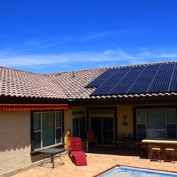 Positive Energy Solar - solar panels installed on a clay tile roof, Rio Rancho, New Mexico
