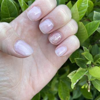Lux Nails - Every 2.5 weeks the same: short acrylics. OPI gel "Love is in the Bare" and Fzanest gel Diamond Rose Gold (Amazon) as an accent. - Nail Salons Near Me - Sierra Madre, California Lux Nails - Every 2.5 weeks the same: short acrylics. OPI gel "Love is in the Bare" and Fzanest gel Diamond Rose Gold (Amazon) as an accent. - Nail Salons Near Me - Sierra Madre, California