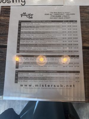 Menu photo 4 Mister Sub Chillicothe, OH