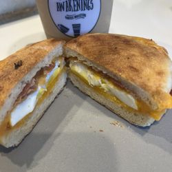 Brewed Awakenings - Bacon breakfast sandwich is so good