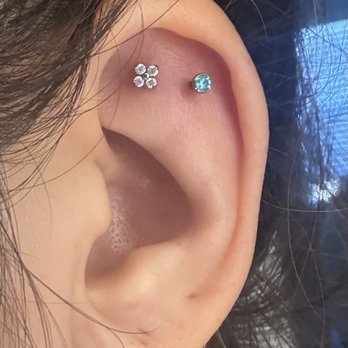 Golden Age Body Piercing - Double flat done by Trevor. - Piercing Near Me - Los Angeles, California Golden Age Body Piercing - Double flat done by Trevor. - Piercing Near Me - Los Angeles, California