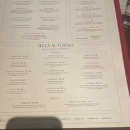 One side of the menu. One side of the menu.