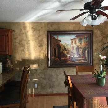 Painting By Witz - We completed a 2 color Marmorino plaster finish to the wall to compliment the artwork. - Painters Near Me