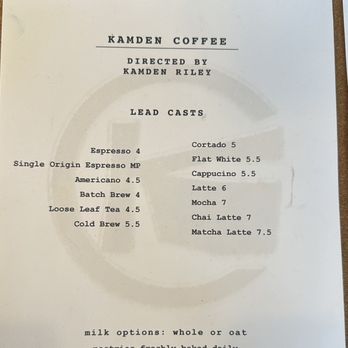 Kamden Coffee - MAR 2026 - menu - Coffee Roasteries Near Me - Glendora, California