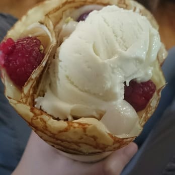T-Swirl Crepe - Lychee crepes with home-added ice cream - Creperies Near Me - Flushing, New York