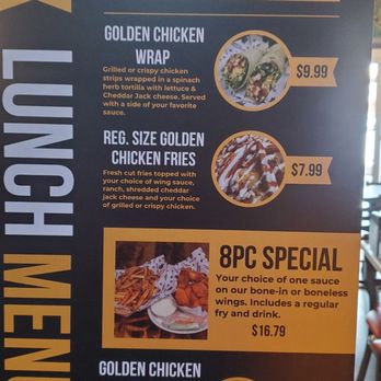 Golden Flame Hot Wings - Lunch special menu - American Near Me - Lexington, Kentucky