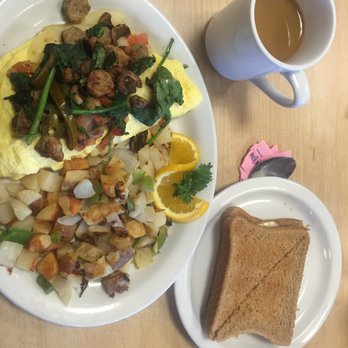 Henry's Cafe - Build your own omelet. Egg beaters, turkey sausage, pepper jack cheese, spinach, mushrooms, tomatoes and jalapeño. - Breakfast & Brunch Near Me - Tehachapi, California