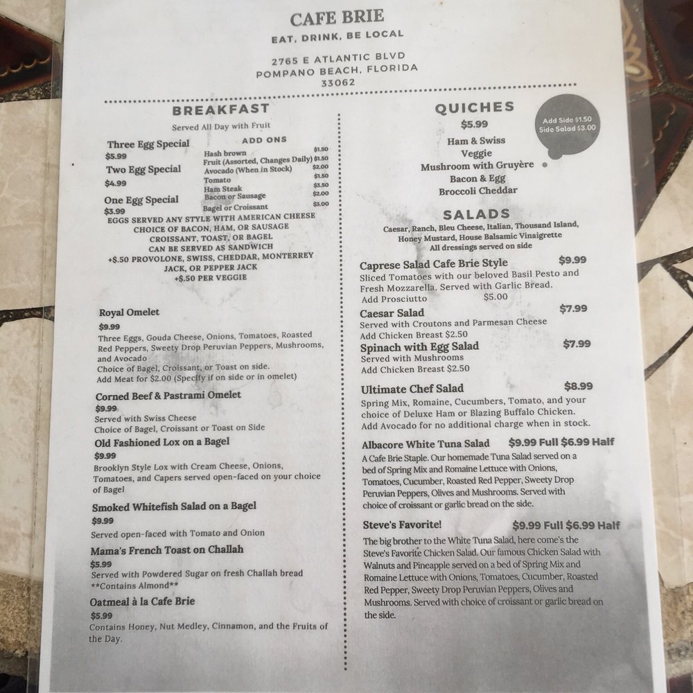Cafe Brie - Sandwiches Near Me - Pompano Beach, Florida Cafe Brie - Sandwiches Near Me - Pompano Beach, Florida