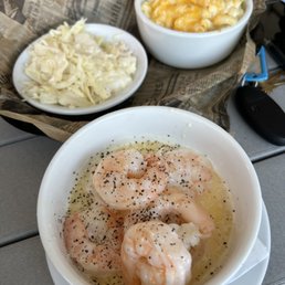 Drunken Shrimp. With Mac n cheese and Cole slaw. Drunken Shrimp. With Mac n cheese and Cole slaw.