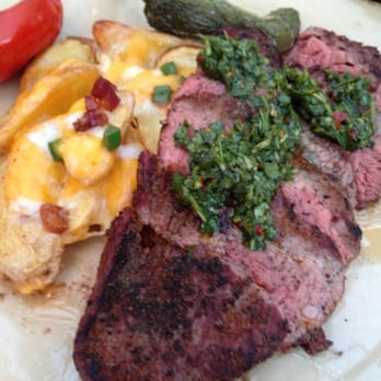Mustangs & Burros - CUMIN CRUSTED SKIRT STEAK Fingerling Skins, Cheese, Jalapeno, Guanciale - Lounges Near Me - La Jolla, California Mustangs & Burros - CUMIN CRUSTED SKIRT STEAK Fingerling Skins, Cheese, Jalapeno, Guanciale - Lounges Near Me - La Jolla, California