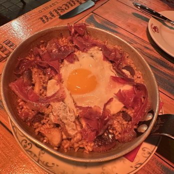 Casa Alfonso - Jamón and mushroom paella - Tapas Bars Near Me - Barcelona, B