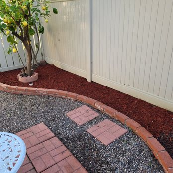 Monte Cielo Landscape - They added some red mulch at the end for the finishing touch!!! - Landscaping Near Me