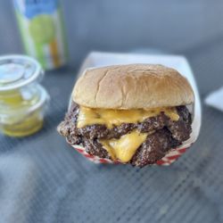 GR8 Burgers - Double cheeseburger. $11
