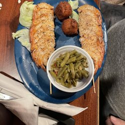 Montana Restaurant - Shrimp , green beans and hush puppies