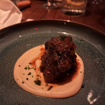 Matu - 8-Hour Braised Beef Cheek, celeriac puree - Steakhouses Near Me - Beverly Hills, California Matu - 8-Hour Braised Beef Cheek, celeriac puree - Steakhouses Near Me - Beverly Hills, California