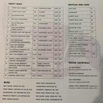 Jack Rabbit - Menu - Bars Near Me - Buffalo, New York