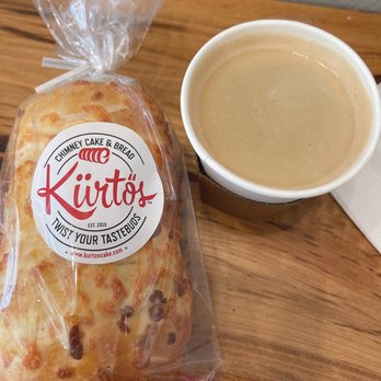 Kurtos Chimney Cake & Bread - Bacon n cheese with cream cheese and coffee - Bakeries Near Me - Sarasota, Florida Kurtos Chimney Cake & Bread - Bacon n cheese with cream cheese and coffee - Bakeries Near Me - Sarasota, Florida