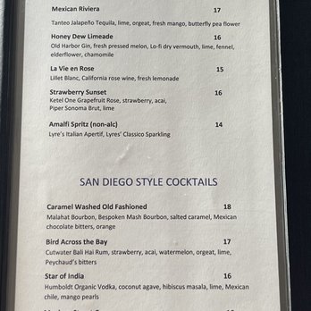 Vistal Restaurant - Cocktail menu - Seafood Near Me - San Diego, California Vistal Restaurant - Cocktail menu - Seafood Near Me - San Diego, California