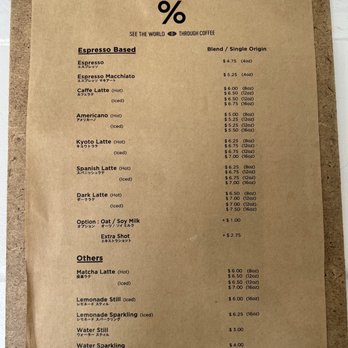% Arabica - Menu - Coffee & Tea Near Me - Los Angeles, California