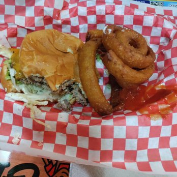 Foster's Grille - Double cheese burger and rings - Burgers Near Me - Cape Coral, Florida Foster's Grille - Double cheese burger and rings - Burgers Near Me - Cape Coral, Florida