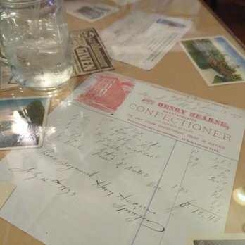 Parkside Meadow - The tables are old bills and receipts. - American Near Me - Buffalo, New York Parkside Meadow - The tables are old bills and receipts. - American Near Me - Buffalo, New York